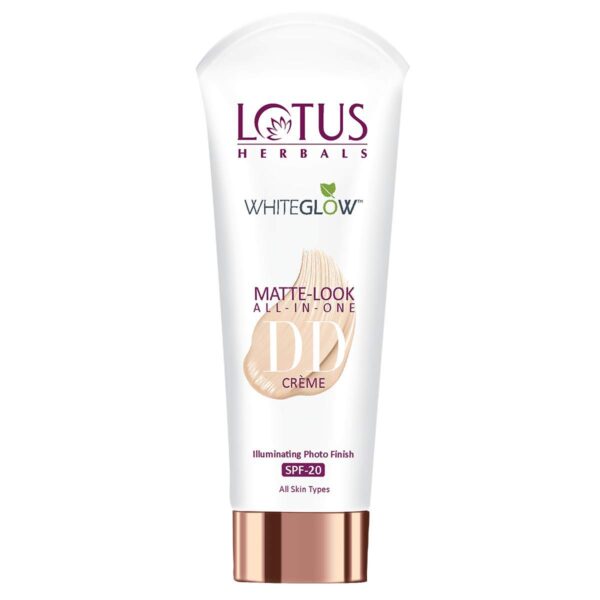 Lotus Herbals Whiteglow Matte Look All In One DD Cream - Natural Beige | SPF 20 | All Skin Types | 30g