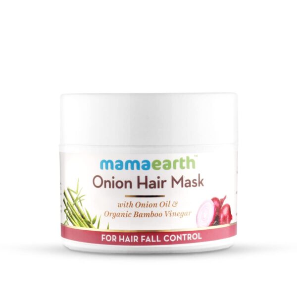 Mamaearth Onion Hair Mask For Men And Women 200 Millilitre - With Onion Oil & Organic Bamboo Vinegar - Damaged Hair & Hair Fall Control, Bamboo