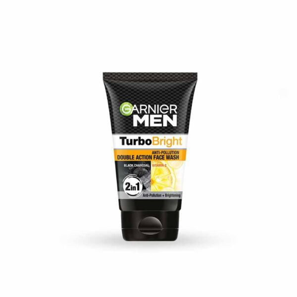 Garnier Men, Face Wash, Brightening & Anti-Pollution, TurboBright Double Action, 100 g