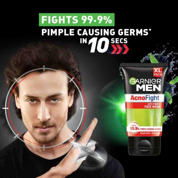Garnier Men, Anti-Pimple Face Wash, Repairs Skin & Balances Oils, AcnoFight, 100 g