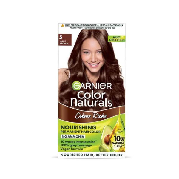 Garnier Colour Naturals Crème hair colour, Shade 5 Light Brown, 70ml + 60g