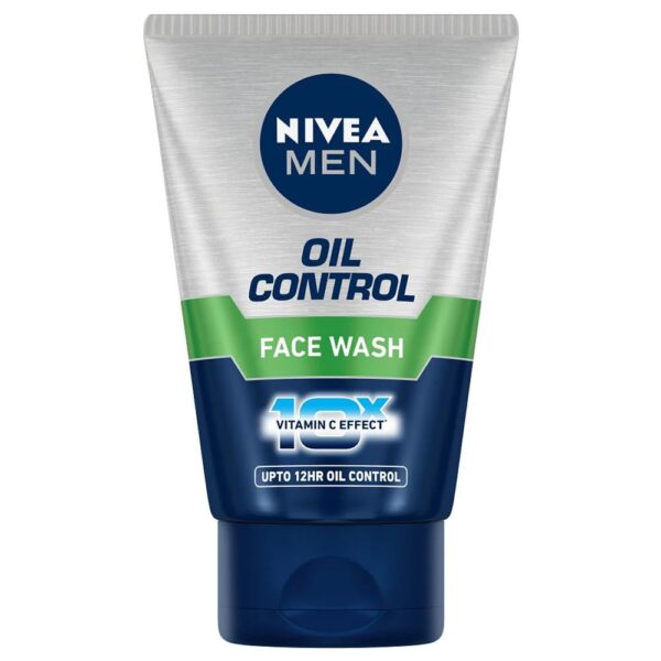 NIVEA MEN Oil Control Face Wash 100 g | With Magnolia Bark Extracts for 12 Hr Oil Control in Summer | 10 X Vitamin C Effect for Radiant Skin | For Oily Skin