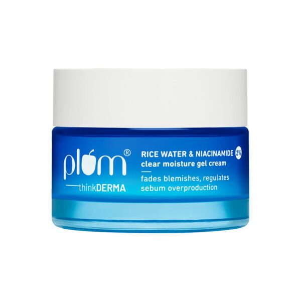 Plum 2% Niacinamide And Rice Water Moisturiser - Lightweight Gel Cream For Oil-Free Hydration (50 g)