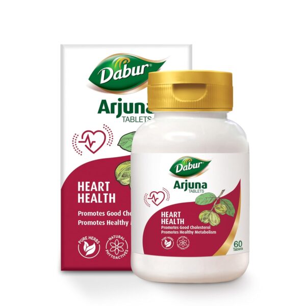 DABUR Arjuna Tablets - 60 Tabs | Heart Health Support | Cholesterol Control | Natural Metabolism Booster
