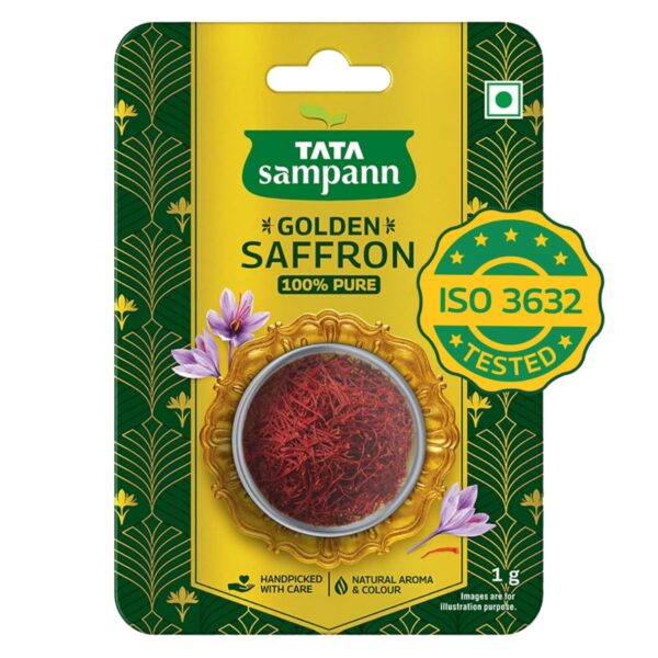 Tata Sampann Golden Saffron | 1g | Pure Kashmiri Kesar with Natural Aroma & Colour – Free Shipping UK