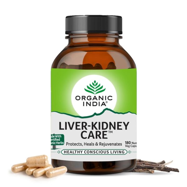 Organic India Liver Kidney Care - 180 Veg Capsules | Herbal Liver & Kidney Health Supplement | Boosts Energy & Immunity | Buy in the United Kingdom