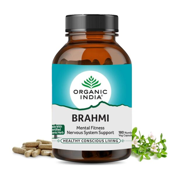 Organic India Brahmi – 180 Veg Capsules | Supports Memory, Concentration, Mental Fitness & Stress Relief | Buy in the United Kingdom