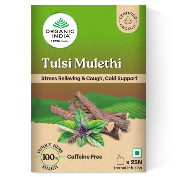 Organic India Tulsi Mulethi – 25 Herbal Tea Bags | Buy Online in the United Kingdom