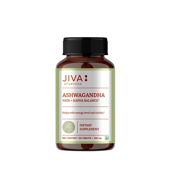 Jiva Ayurveda Ashwagandha – 120 Tablets | Natural Stress Relief & Energy Booster – www.mycosmedics.uk