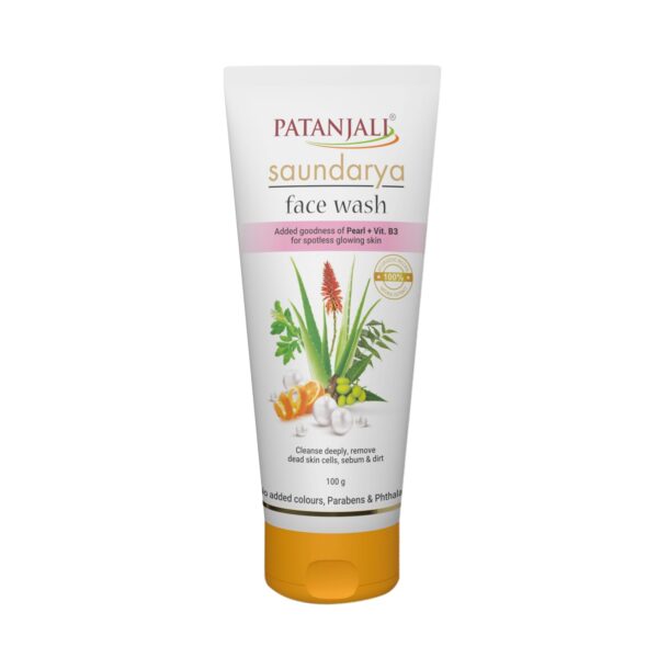 Patanjali Saundarya Face Wash 60gm – Natural Ayurvedic Face Cleanser for Glowing Skin | Buy Online in United Kingdom