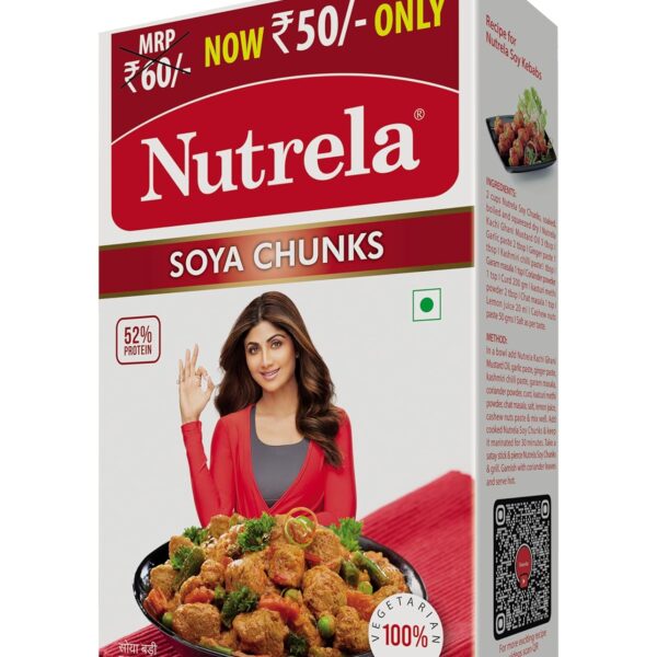 Nutrela Soya Chunks – High Protein Soyabeans, Tender & Juicy Soya Nuggets (200gm) | Buy in United Kingdom at www.mycosmedics.uk