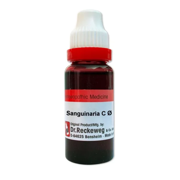 Dr. Reckeweg Sanguinaria Can Mother Tincture Q 20ml – For Headache, Respiratory Relief, Joint Pain & Skin Issues | Buy Online in the United Kingdom