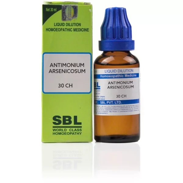 Buy SBL Antimonium Arsenicosum Dilution 30 CH (30 ml) in United Kingdom – Homeopathic Remedy for Breathing Issues, Pneumonia, Cough, and Heart Health
