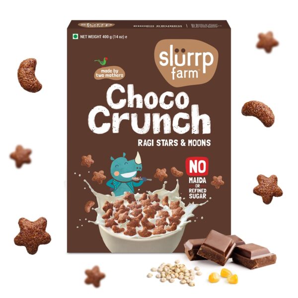 Title: Slurrp Farm Choco Crunch Chocolate Cereal – 400 g | No Maida • No Refined Sugar • No Added Colour | Ragi Stars & Moons | Healthy Breakfast for Kids – United Kingdom