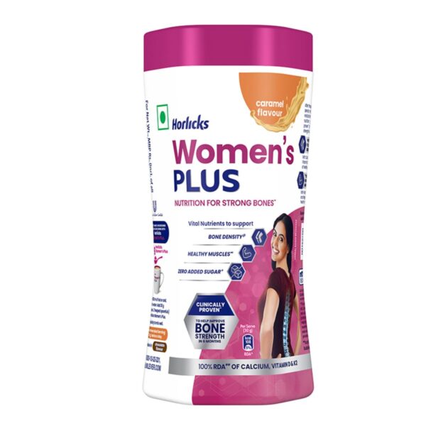 Horlicks Women’s Plus Caramel Nutrition Drink 400g Jar – Nutrition for Strong Bones, 100% Daily Calcium & Vitamin D, No Added Sugar | Buy Online in the United Kingdom at www.mycosmedics.uk