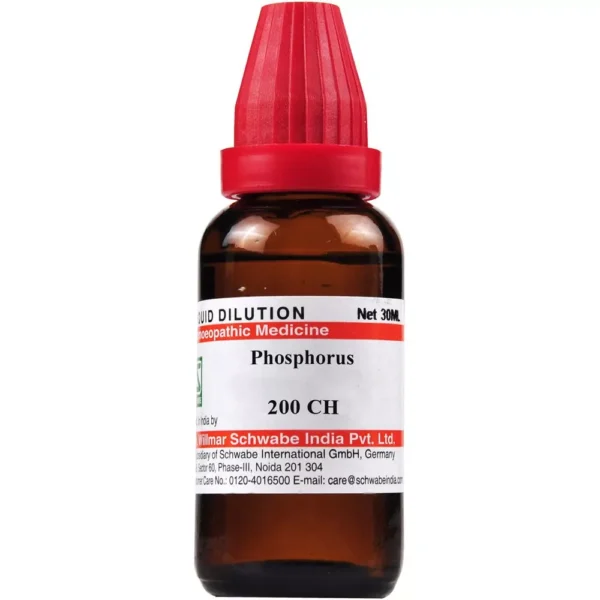 Willmar Schwabe India Phosphorus 200 CH – 30 ml | Nerve, Mind & Respiratory Support | Available at www.mycosmedics.uk