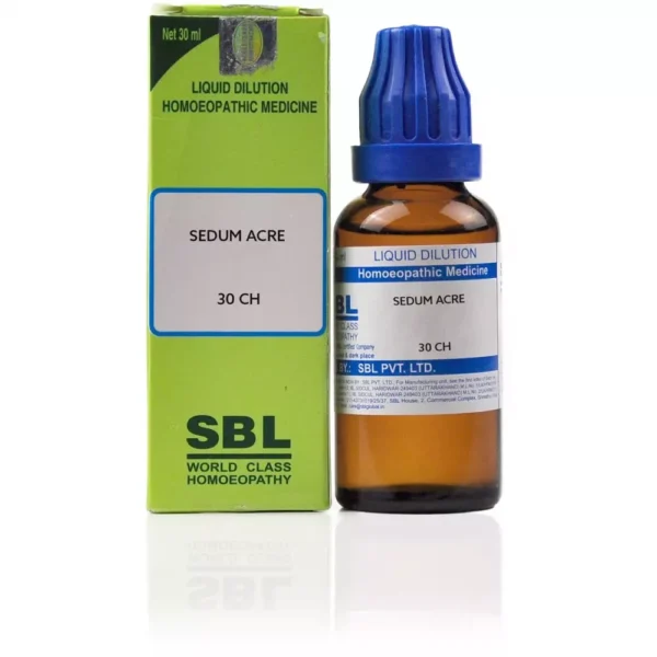 SBL Sedum Acre 30 CH Dilution – 30 ml | Support for Piles, Haemorrhoids, Anal Fissures, Weight Gain & Nervous System Balance | Available at www.mycosmedics.uk