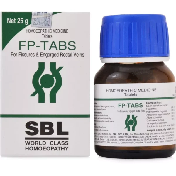 SBL FP-Tabs – 25 g | Homeopathic Tablets for Piles, Anal Fissures & Constipation Relief | Available at www.mycosmedics.uk