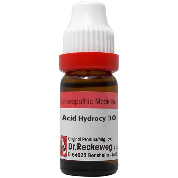 Dr. Reckeweg Acidum Hydrocyanicum Dilution 30 CH – 11 ml | Sudden Collapse, Breathing Difficulty & Nervous Shock Support | Available at www.mycosmedics.uk