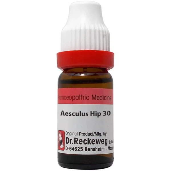 Dr. Reckeweg Aesculus Hippocastanum Dilution 30 CH – 11 ml | Piles, Hemorrhoids, Rectal Pain, Varicose Veins & Venous Circulation Support | Available at www.mycosmedics.uk