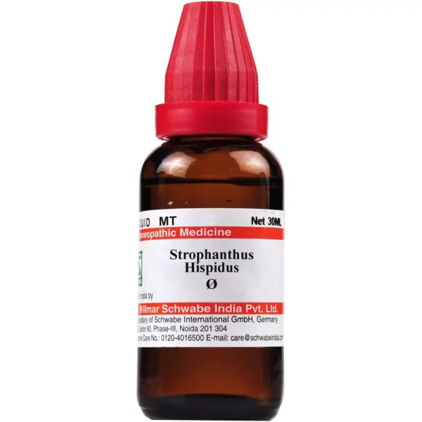 Willmar Schwabe India Strophanthus Hispidus Mother Tincture Q – 30 ml | Natural Heart, Circulation & Breathlessness Support | Available at www.mycosmedics.uk