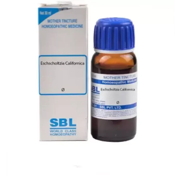 SBL Eschscholtzia Californica Mother Tincture Q 30ml – Natural Homeopathic Remedy for Insomnia, Sleeplessness, Anxiety, Nervous Restlessness, Mild Depression, Headache & Stress Relief