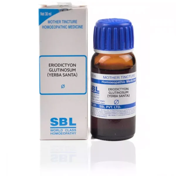 SBL Eriodictyon Glutinosum Mother Tincture Q 30ml – Natural Homeopathic Support for Bronchitis, Asthma, Persistent Cough, Throat Catarrh, Sinus Congestion & Respiratory Weakness